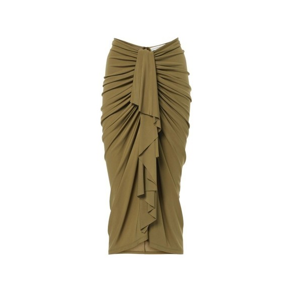 Christopher Esber Vivenda Drape Midi Skirt Olive Green - NWT - Picture 1 of 5
